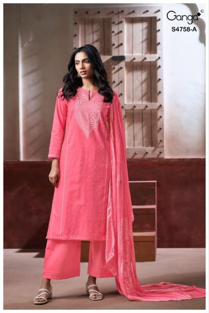 Ganga dynza 4758 rajasthani dress material wholesale markets